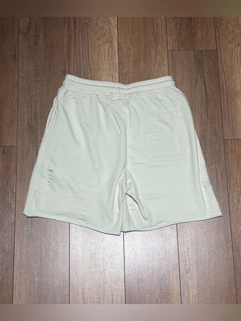 Amiri Mens Cream Shorts with Black Logo Brand New Mens Size Small